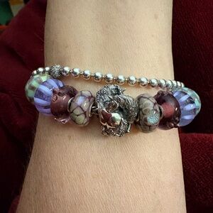 Trollbead bracelet and charms, Elfbead unicorns